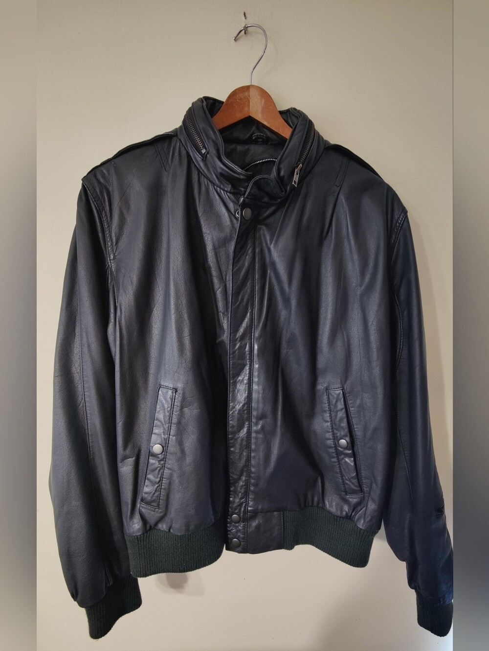 VTG U2 Wear Me Out Leather Bomber Jacket Men's 42 (XL) Short Motorcycle